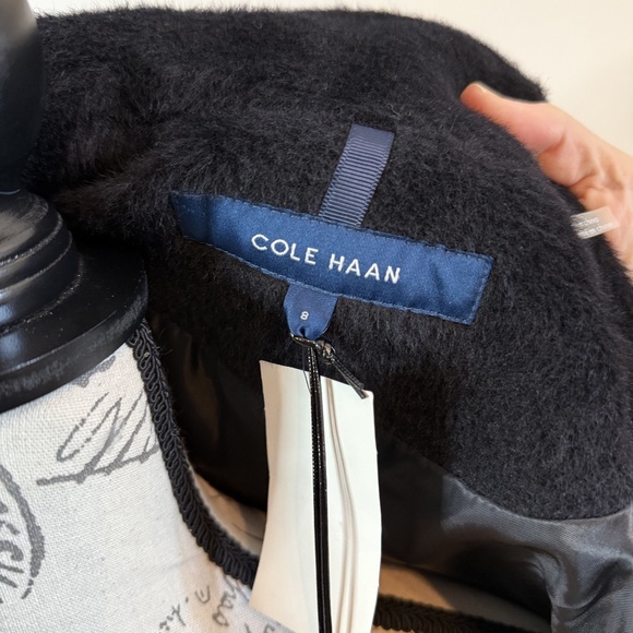 Cole Haan Wool Blend Black Pea Coat - Picture 6 of 10